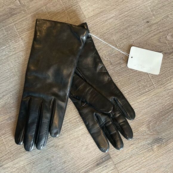 Portolano Womens Leather Gloves Cashmere Lined 7.5 NWT - Picture 4 of 6